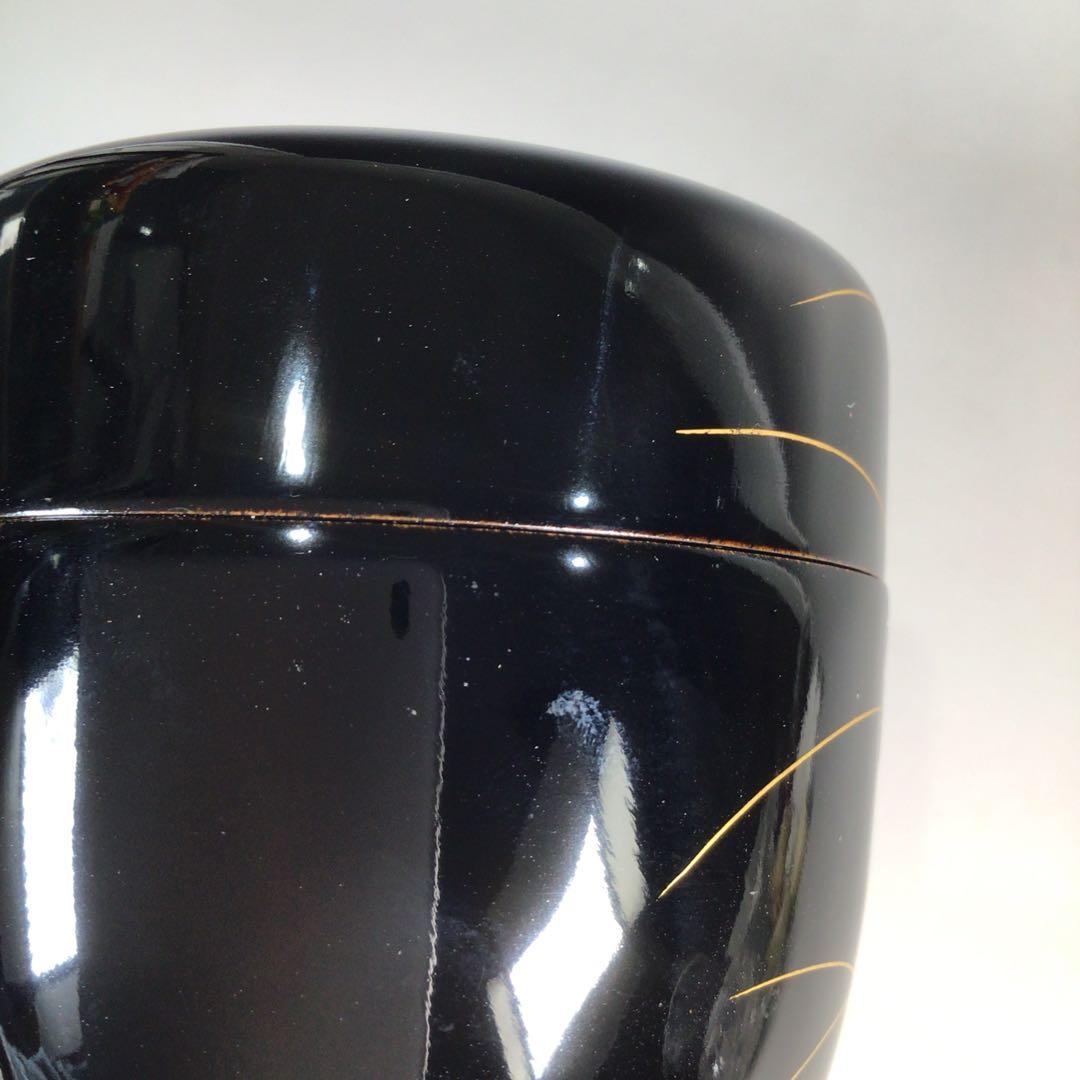 Ｐ２８　N74 　2点‼️棗　『祇雲作』『黒漆塗』『菊蒔絵』　共箱　茶道具