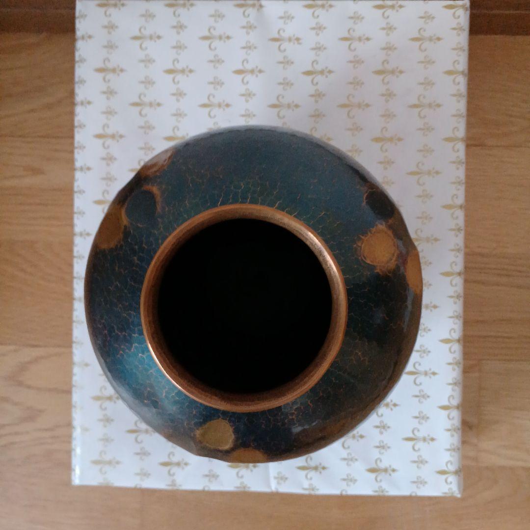 美品　伝統工芸品 玉川堂　鎚起銅器　花瓶 　桐箱付き