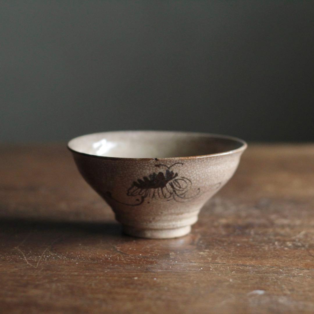 絵瀬戸 大盃 小碗 No.2 再興織部 古美術 古道具 アンティーク
