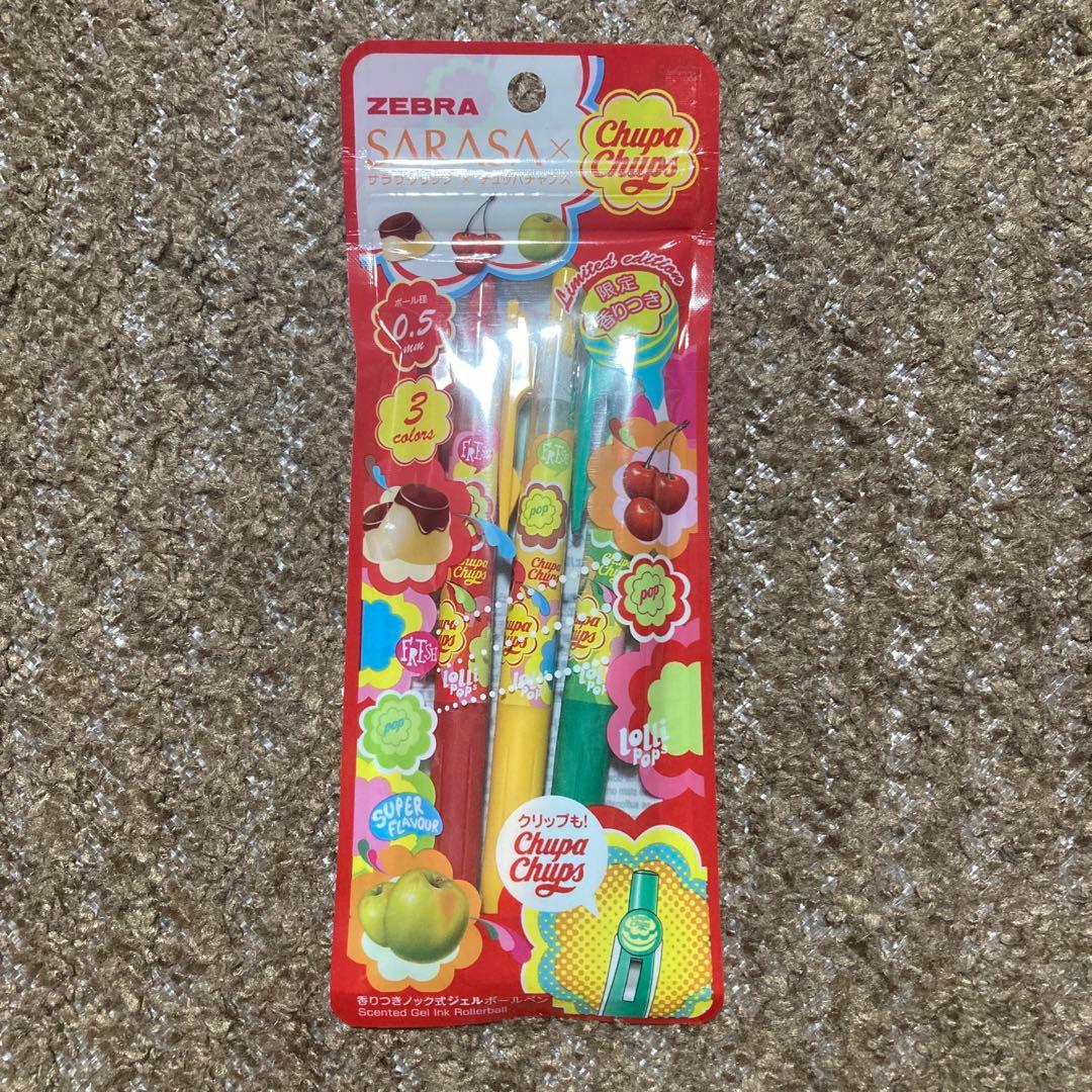 廃盤品　サラサ クリップ×チュッパチャプス　ジェルボールペン　3本セット