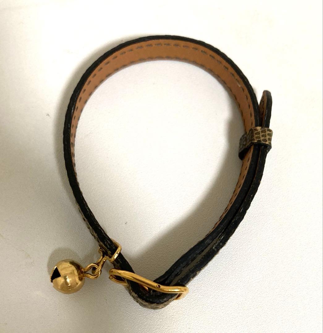 【希少・高級素材】エルメス リザード レザー ブレスレット（猫用首輪）