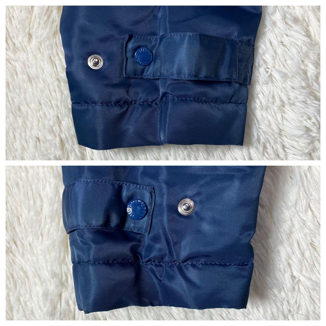 美品 ミッソーニスポーツ ベンチコート ロゴ刺繍 ボア裏地 ネイビー 紺 M