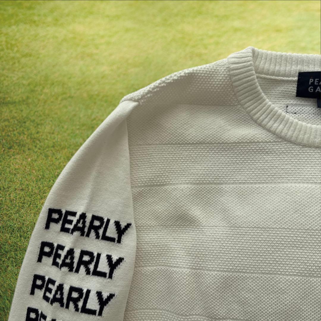 極美品　パーリーゲイツ　ニット　セーター　白　L〜XL相当 ホワイト　5 総柄