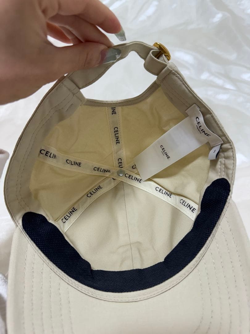 CELINE ベージュキャップ Sサイズ