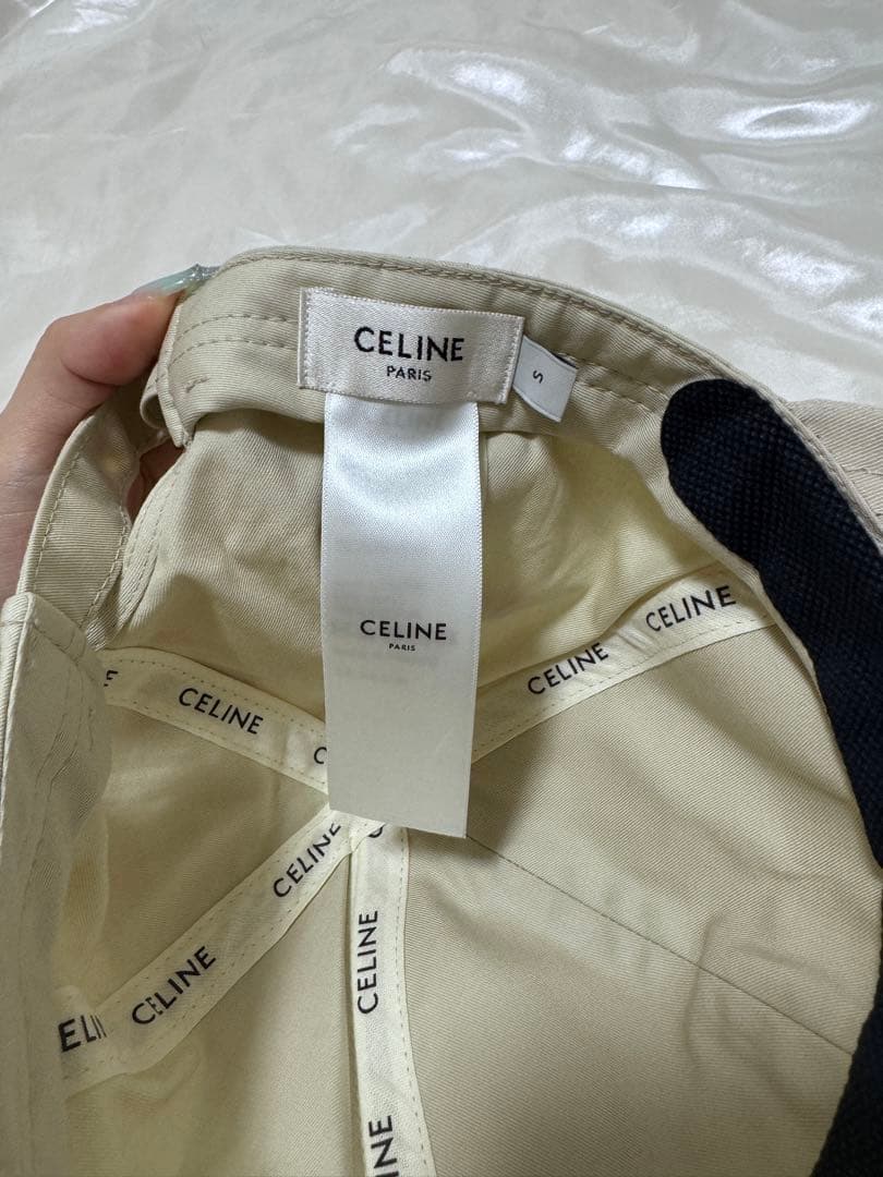 CELINE ベージュキャップ Sサイズ