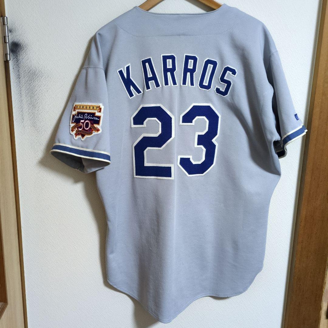 ロサンゼルス・ドジャース KARROS 95年？ジャッキーロビンソンパッチ付き