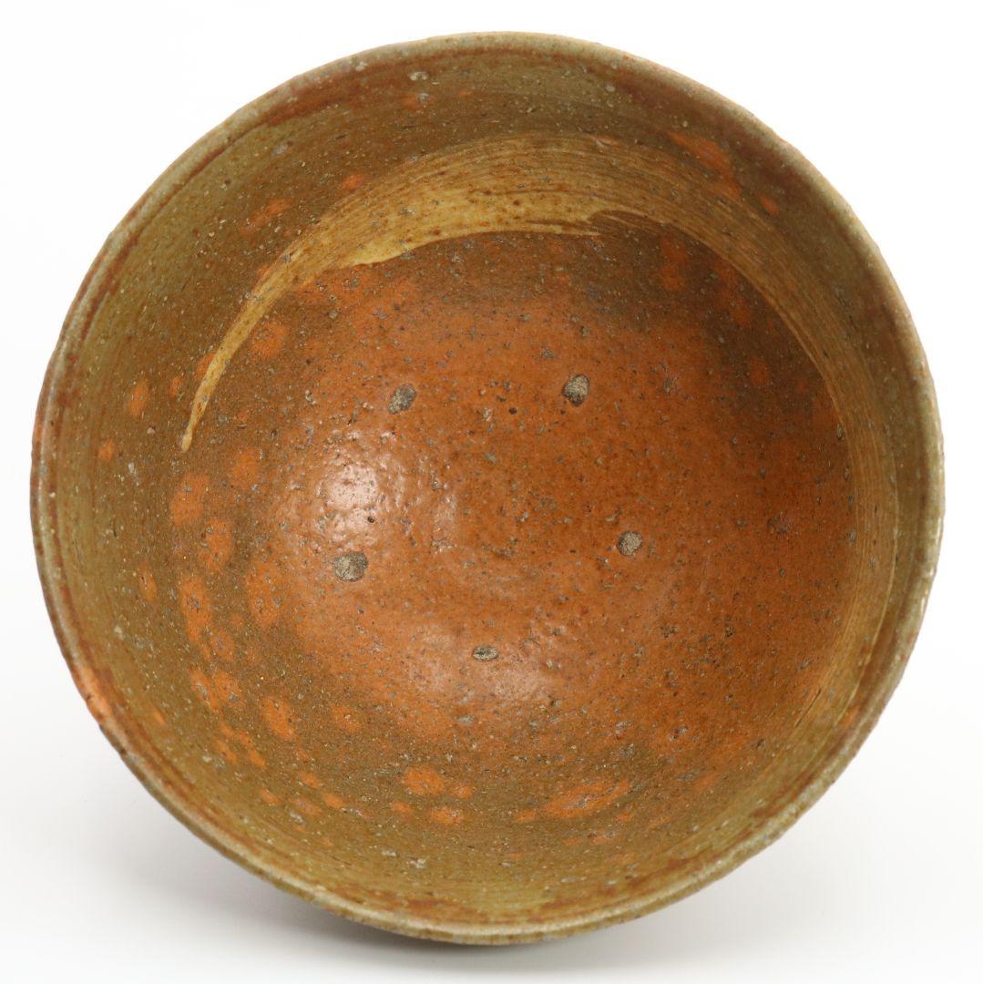 那波鳳翔作 伊羅保茶碗 高麗茶碗 共箱共布 茶道具　C203　1F14D