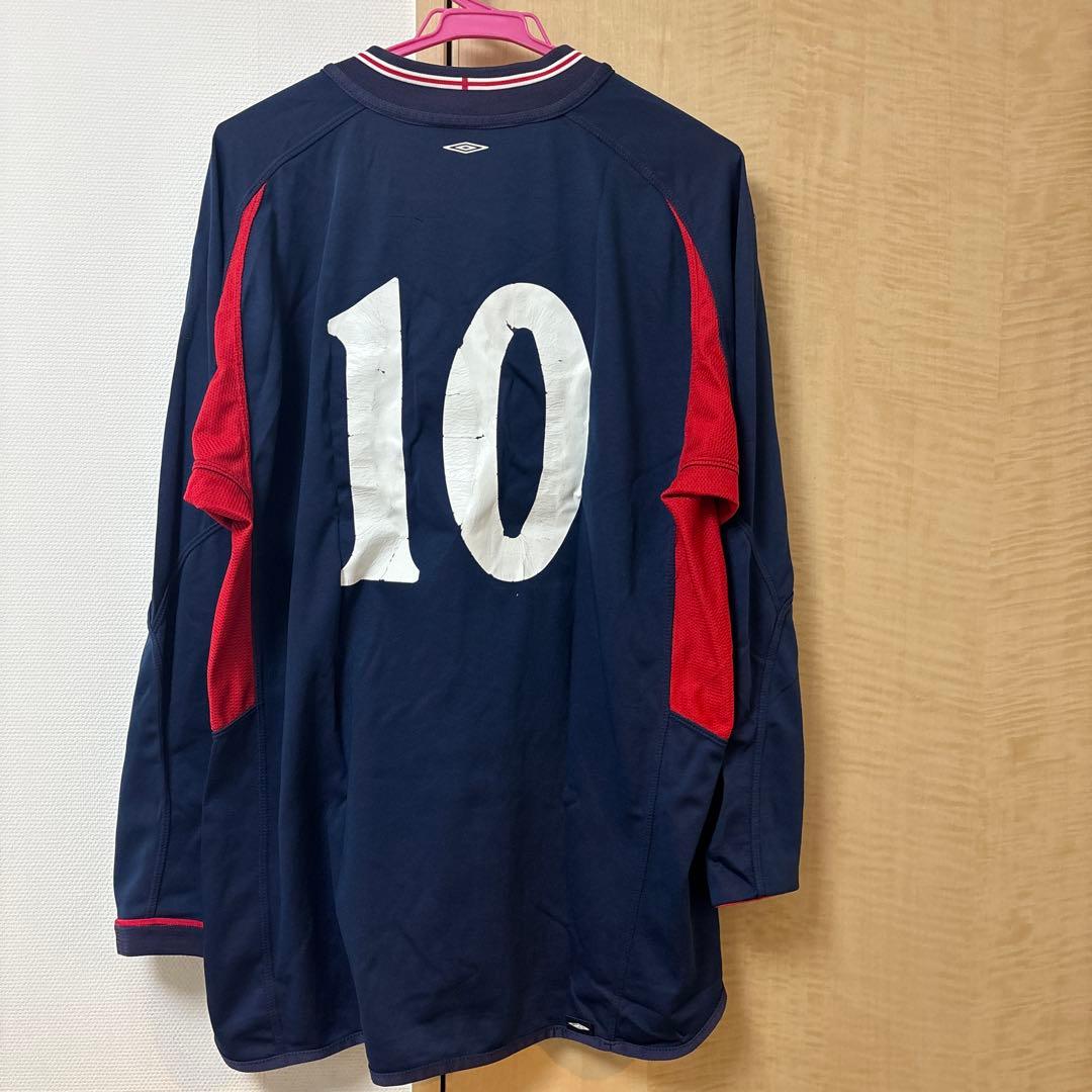 【珍品】イングランド代表 UNBRO ネイビー/レッド 長袖シャツ 10