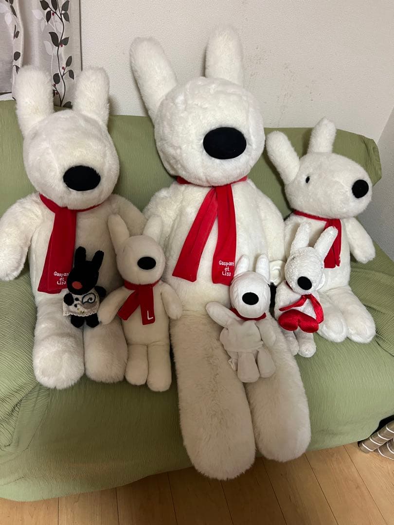 りさとガスパールのりさのぬいぐるみのセット（全長75.85.120センチ）