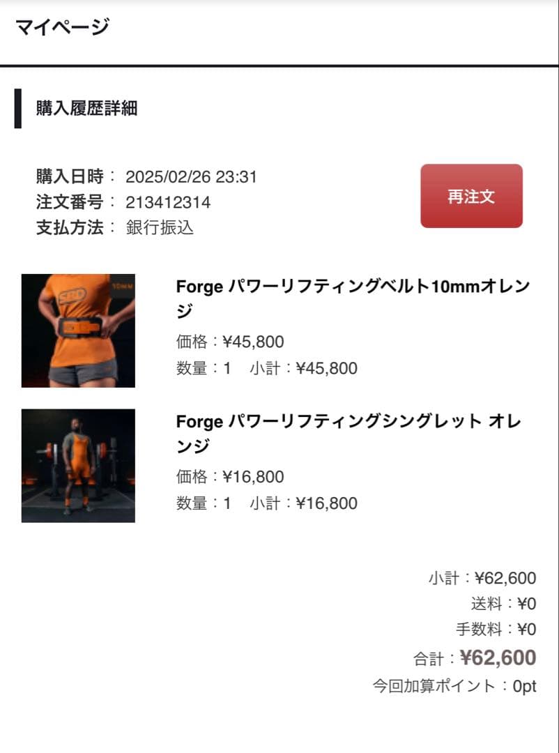 Forge パワーリフティングベルト10mm オレンジＬサイズ