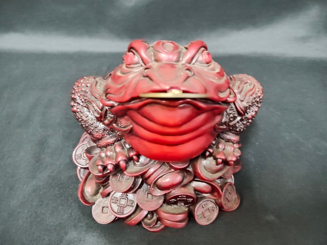 ​【特大・重量4.3kg】風水 銭蛙（ぜにがえる） 三本脚の蛙 縁起物 置物