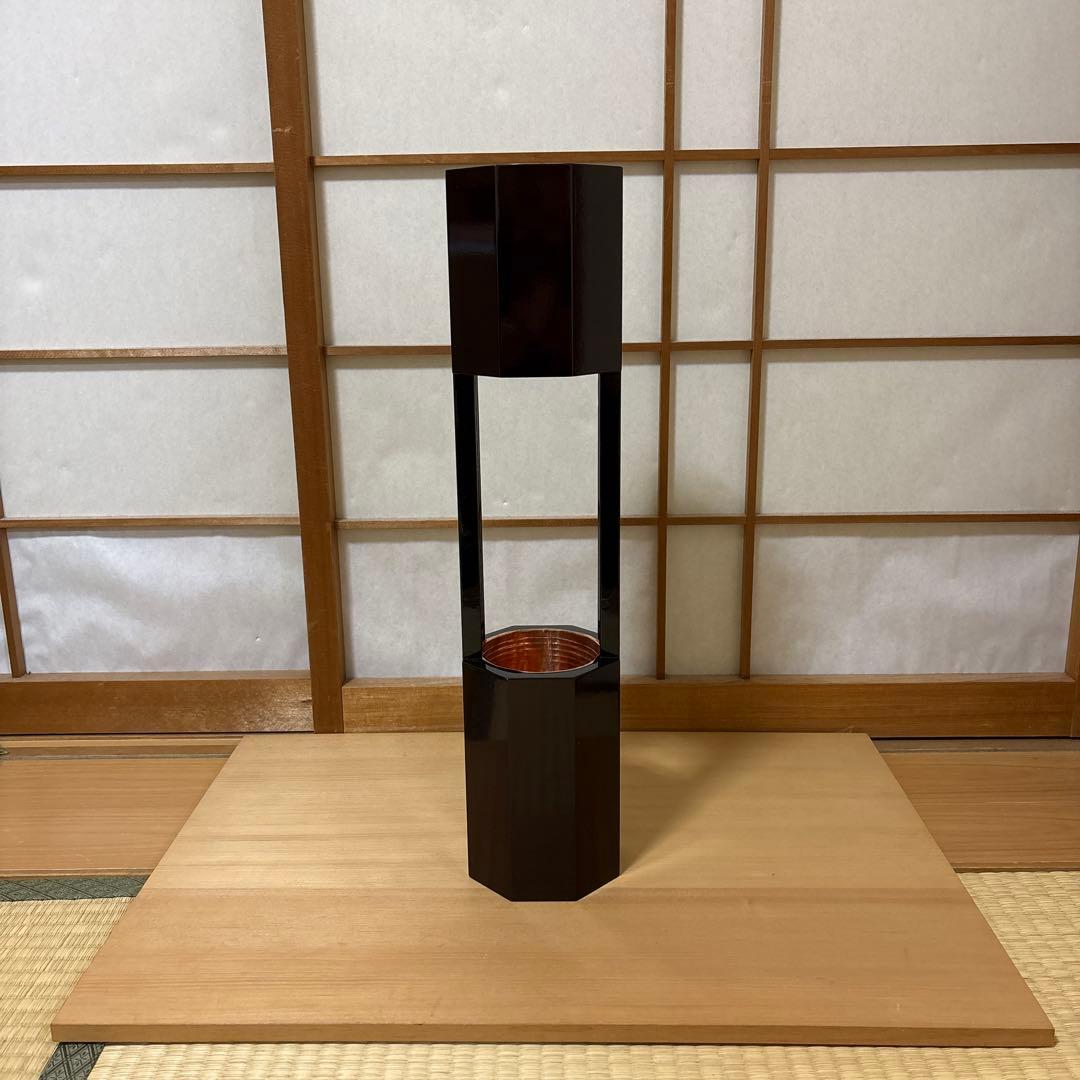 30 -a 美品！！華道　八角二重切　 二重切り　花器　二重切　華道具　花瓶
