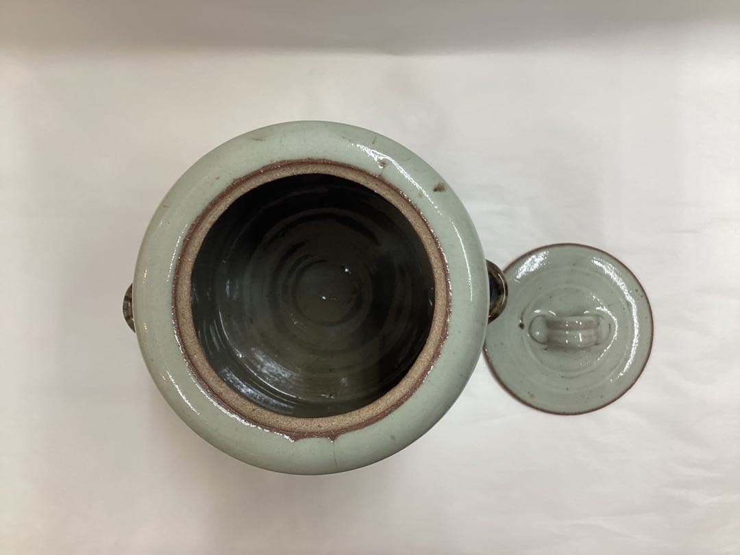 茶道具 新品 水指 耳付 朝鮮唐津 利左エ門窯 共蓋付