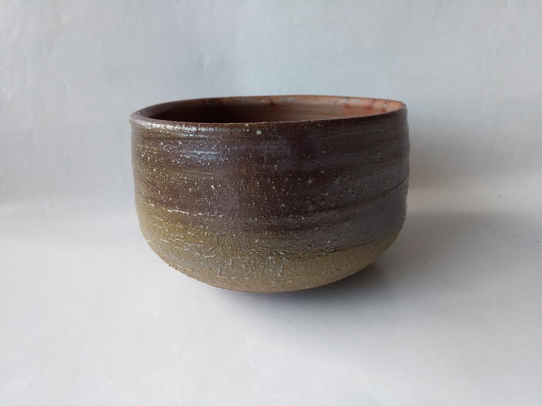 備前名工 榊原貢 作 備前焼 作 備前 茶碗 共箱 共布 栞 茶器 抹茶碗 新品