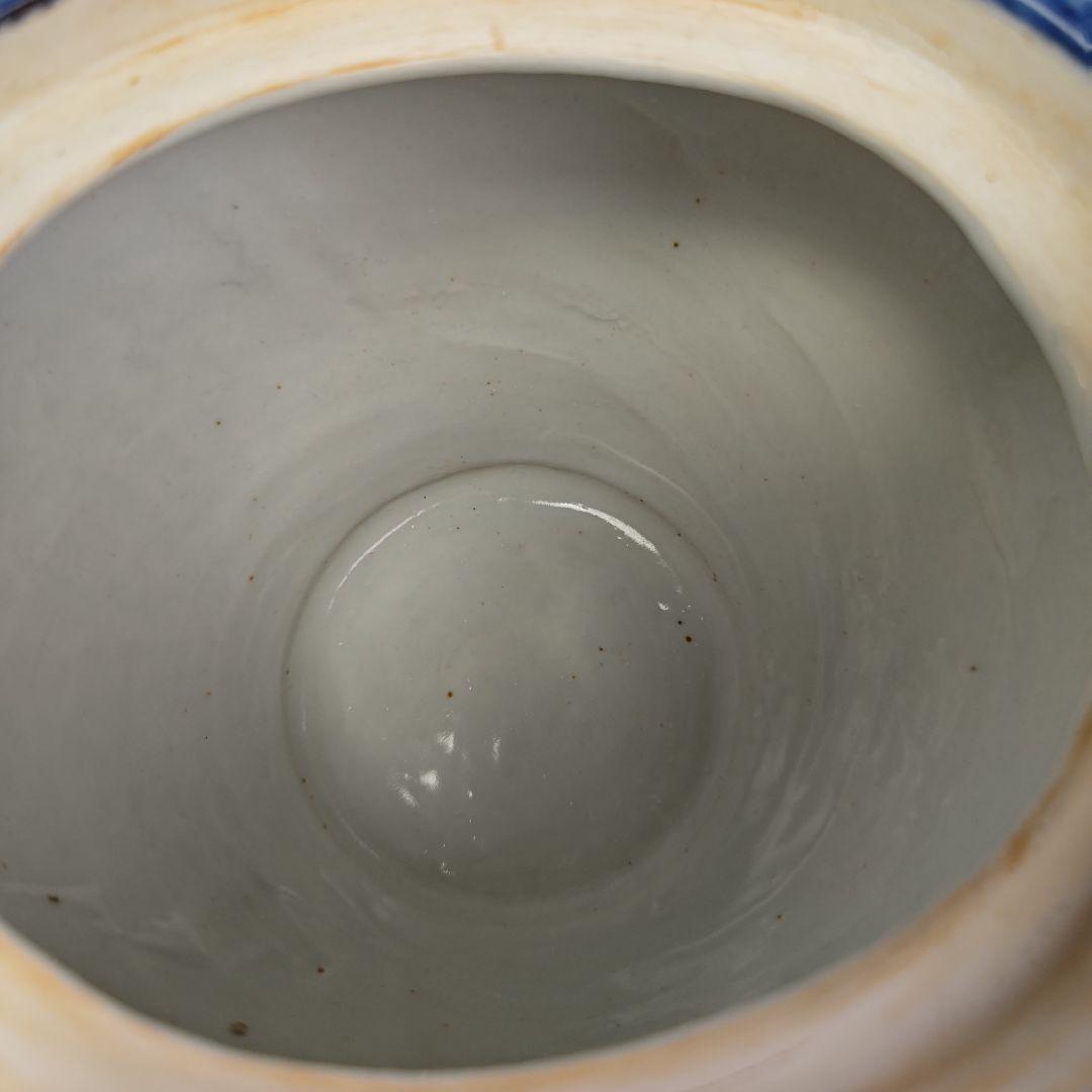 ウ204 水指『景徳鎮　王懐英』『染付竹絵　水指　共箱』茶道具