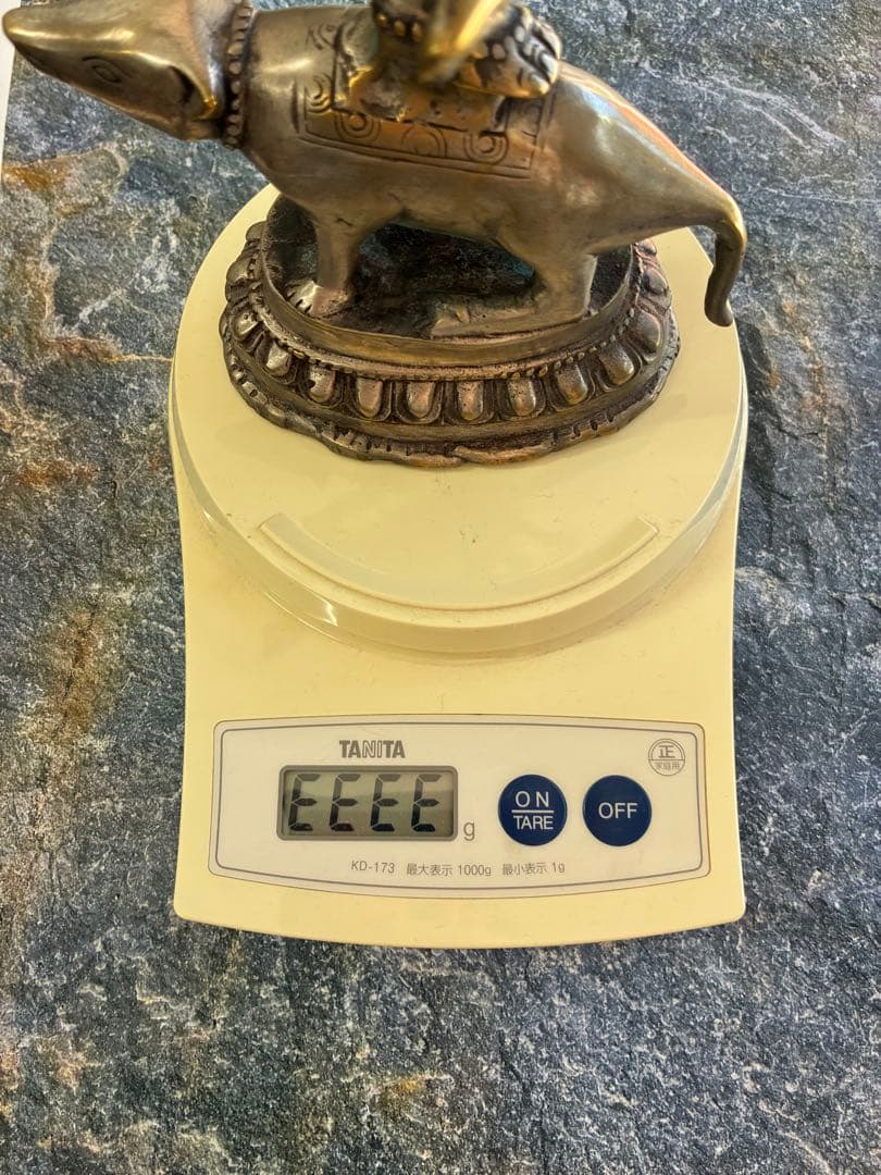ガネーシャ　ムシカ　置物　真鍮　ネズミに乗ったガネーシャはレア