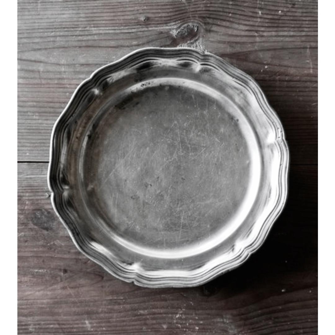 19世紀 フランス 湾曲する縁とエタンプレートb 花リム アンティーク