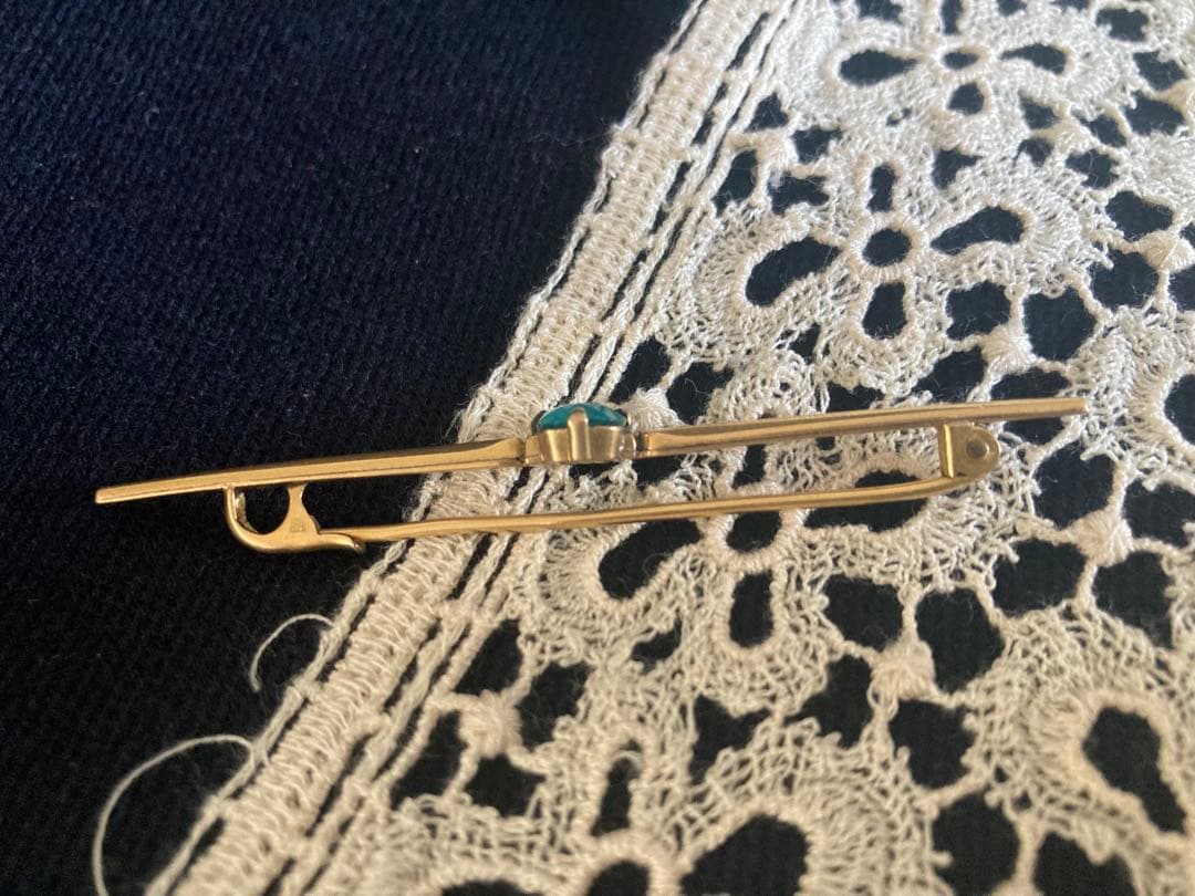 フランスアンティーク FIX K14ゴールドプレート プローチ