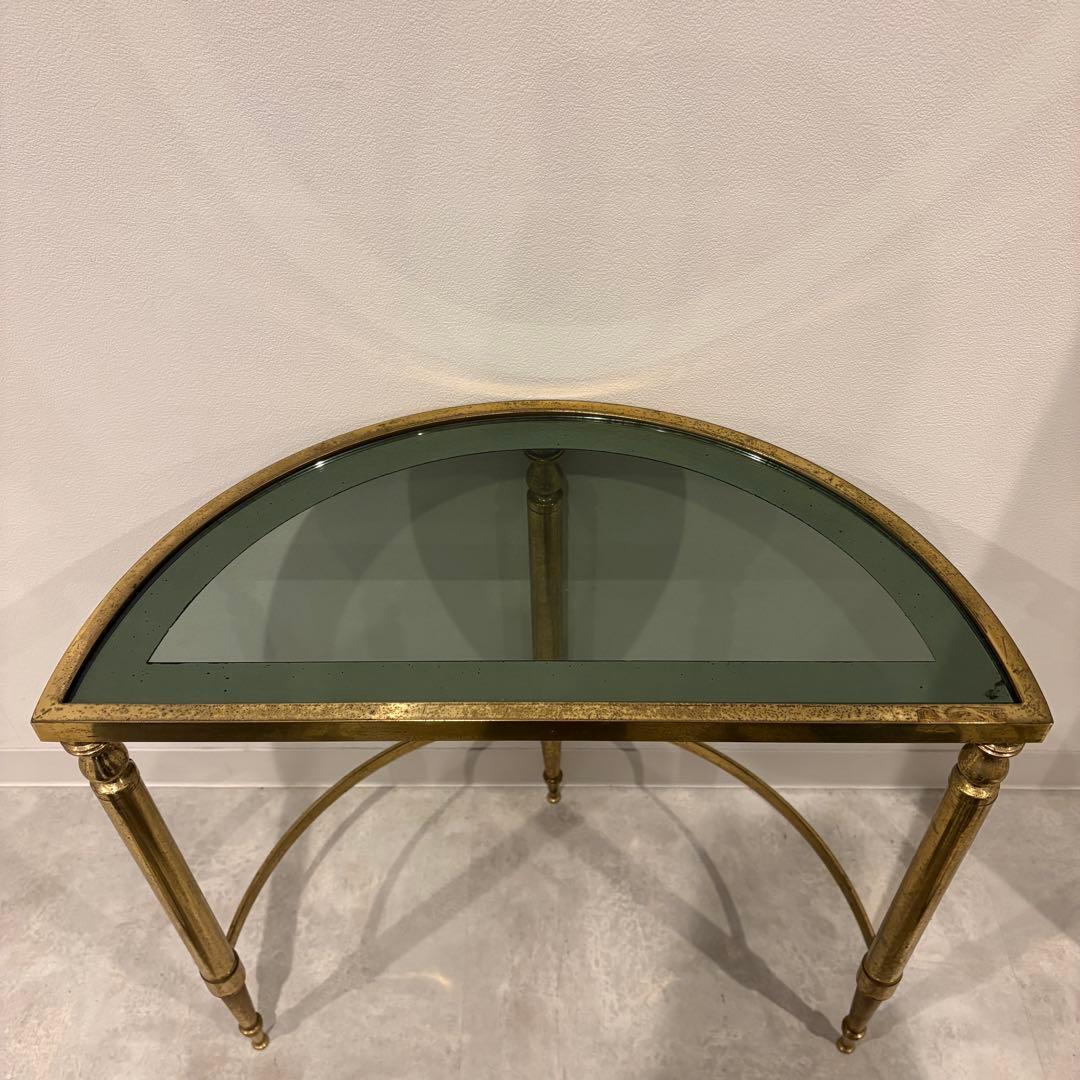 ハリウッドリージェンシーテーブル　ガラストップコンソールテーブル