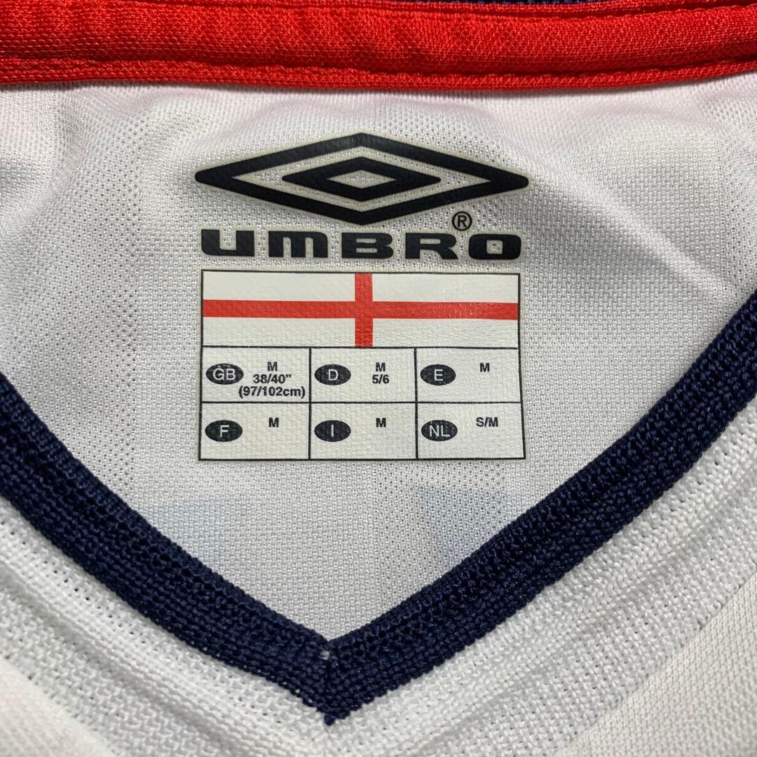 正規品 イングランド ホーム長袖 2002W杯予選ギリシャ戦 No.7 ベッカム