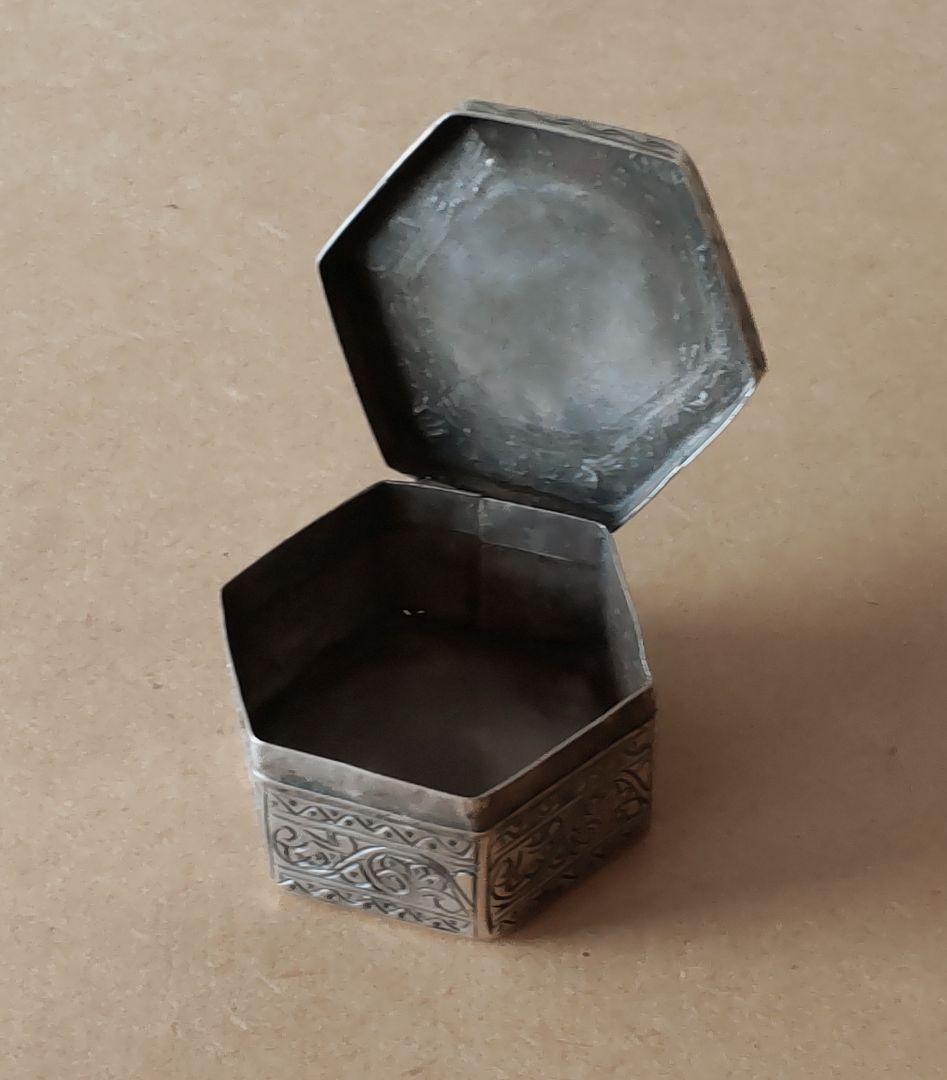 アンティーク 小物入れ 銀製 インタリオ カーネリアン