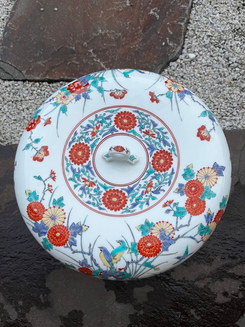 鷹峰　緒方作　大深鉢　火鉢　置物　工芸品　美術品　直径31cm アンティーク