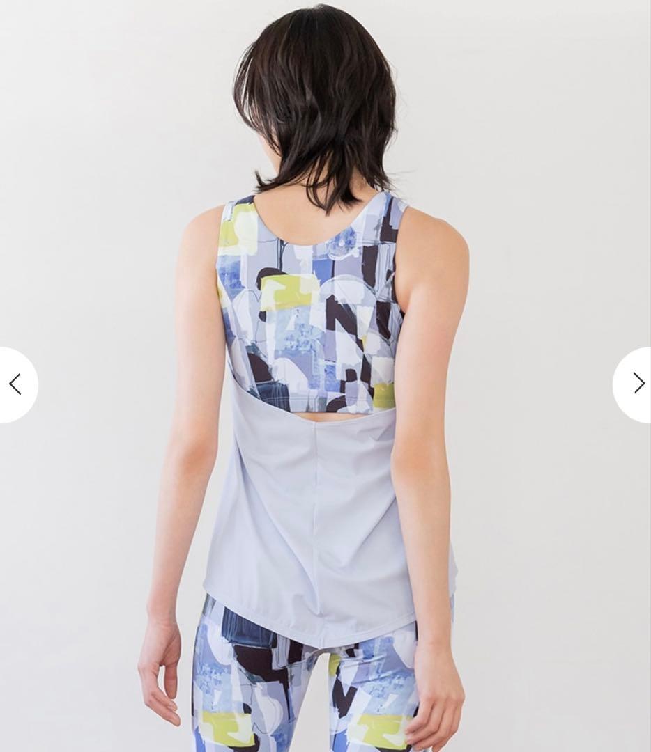 【SUKALA】ミックスプリントカバータンクトップ　ブルーミックスＬ