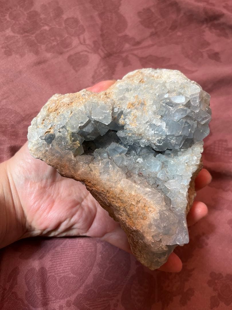 【値下】セレスタイト 原石 晶洞 クラスター　セレスティアルピロー®️付き