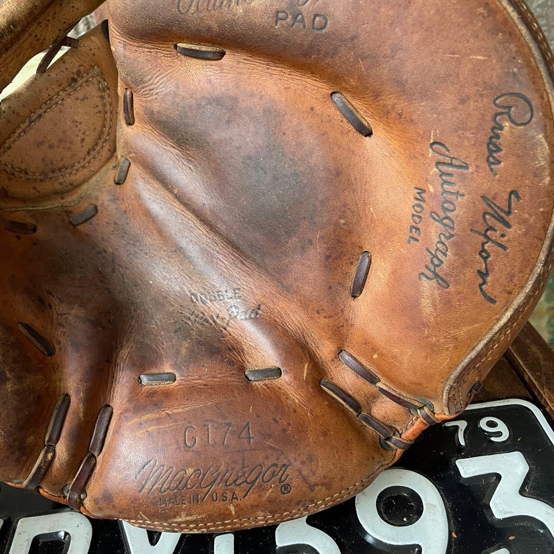 40s〜50s OLDアメリカアンティーク野球グローブ本革USAヴィンテージ雑貨