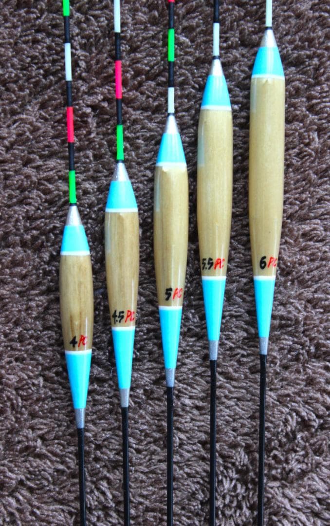 ヘラ浮き 浅だな用 ＰＣトップ５本(４.０～６.０番)セット 新品未使用