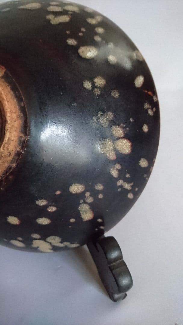 中国時代物 天目茶碗 骨董品茶道具 陶器  共箱付き