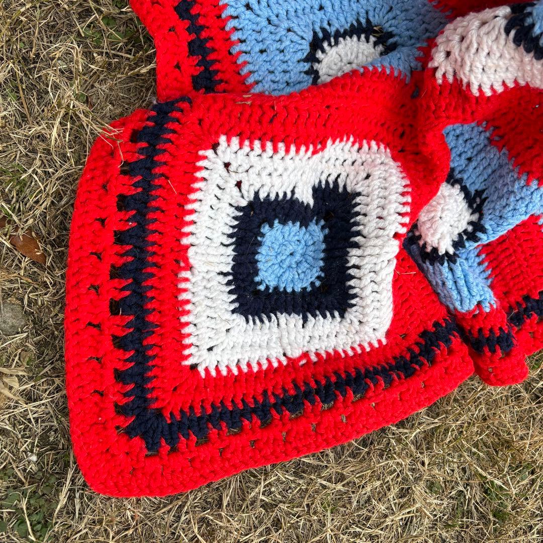 【USA vintage】グラニースクエア ブランケット アメリカビンテージ