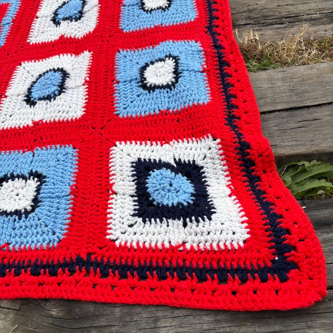 【USA vintage】グラニースクエア ブランケット アメリカビンテージ