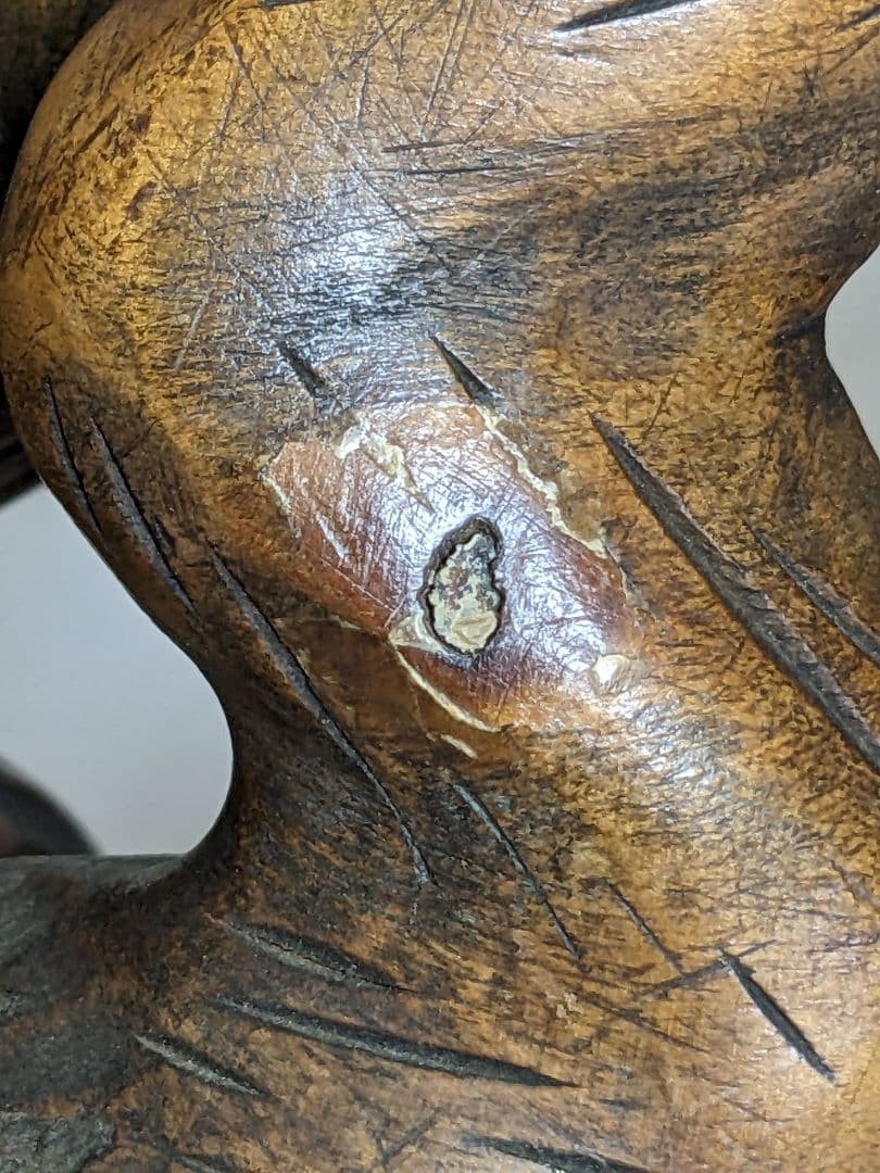 ♦木彫 虎 透し彫り 一点物 飴色 トラ 寅 干支 縁起物 置物古美術品 骨董品