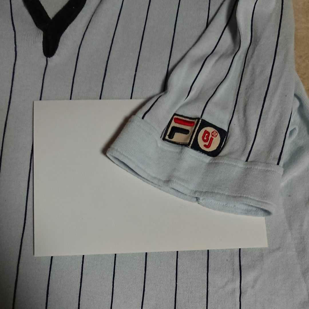 3【80s used】フィラ ボルグ テニス ポロシャツ 薄水色〈usa42〉