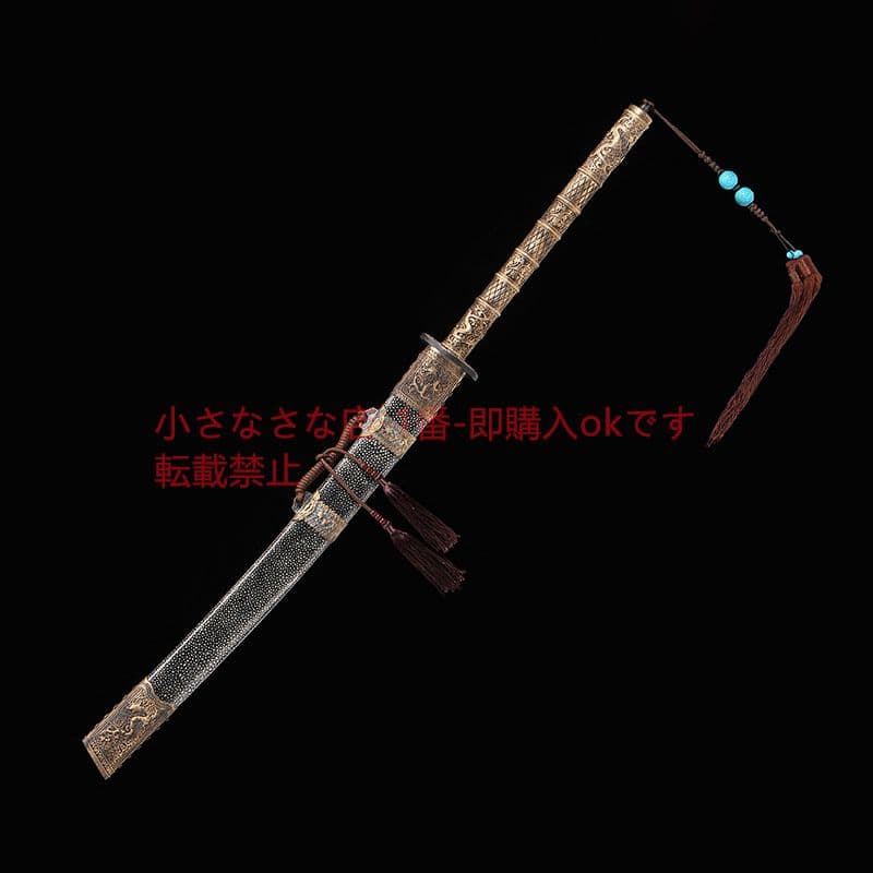 康熙戦刀斬馬刀純銅装具模様鋼  古兵器 武具 刀装具 日本刀 模造刀 居合刀