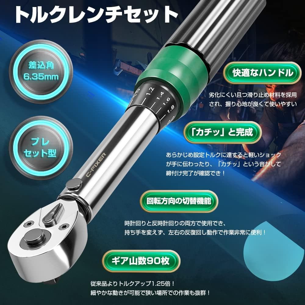 トルクレンチセット プレセット型 延長アダプタ付