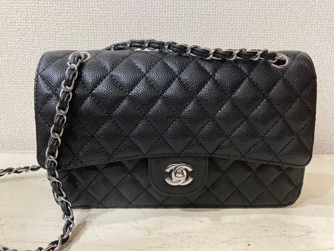 難ありCHANEL 【ノベルティ】チェーン フラップバッグ/キャビア/