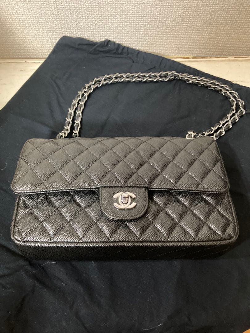 難ありCHANEL 【ノベルティ】チェーン フラップバッグ/キャビア/