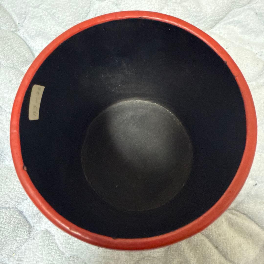 中国美術堆朱彫刻鶴図木製筆立本物保証古唐物／彫漆／堆朱／花紋／煎茶道具／書道具