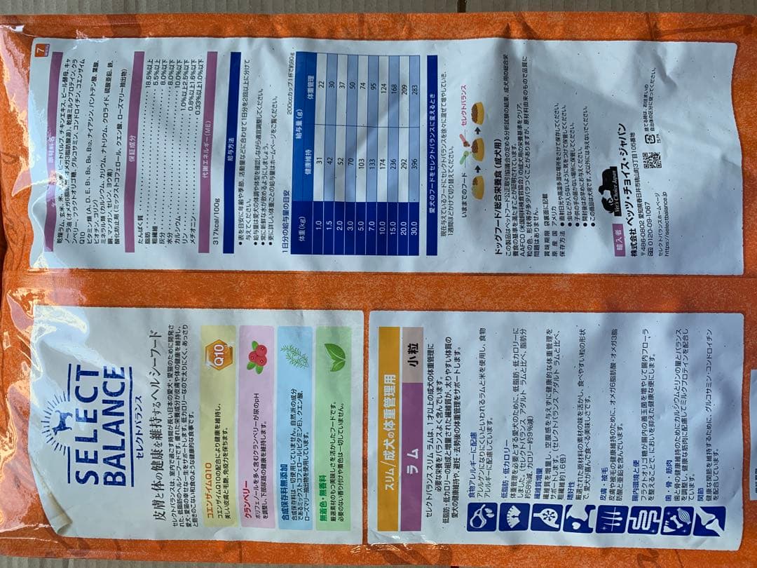 セレクトバランス スリム　体重管理用 ラム　小粒　7kg×2個