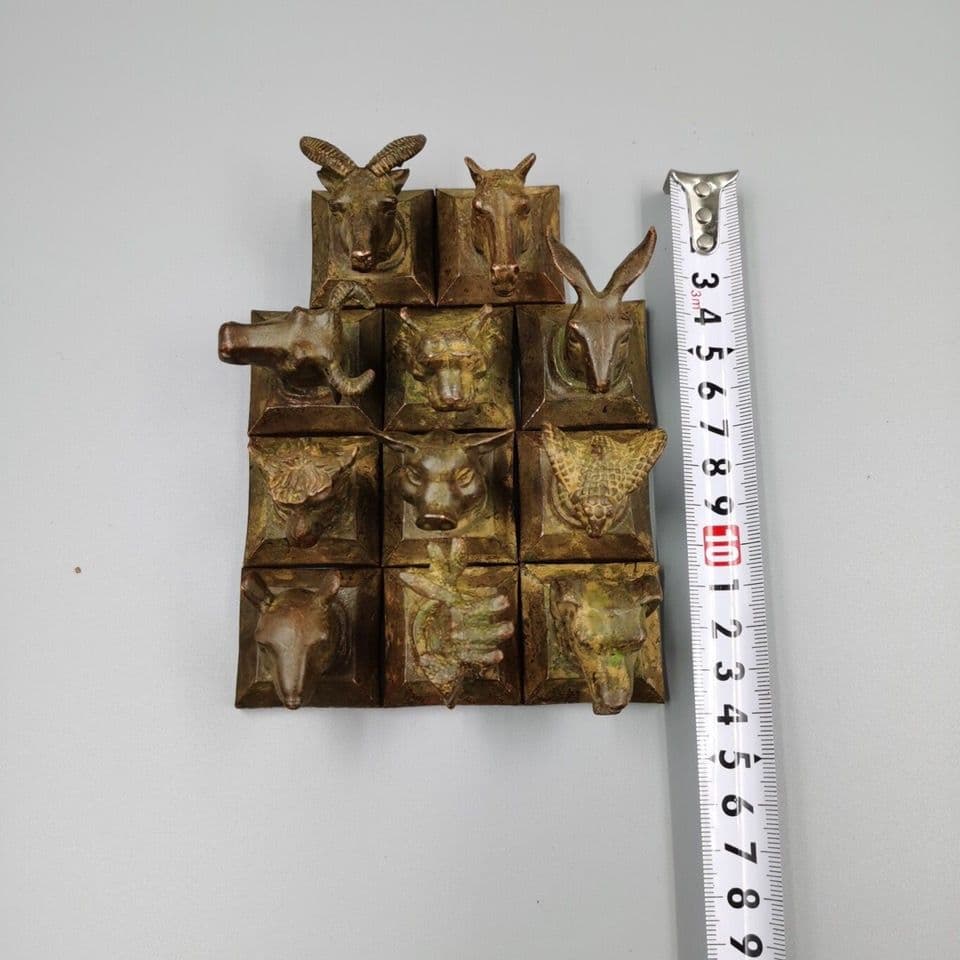 十二支銅印章 套印 希少品 縁起物 書道具 文房具 工芸品 美術品 置物