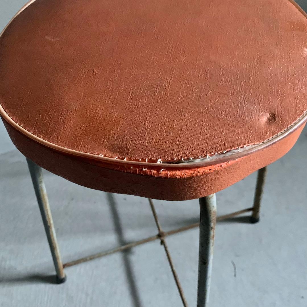 鉄脚 丸椅子 古道具 アンティーク