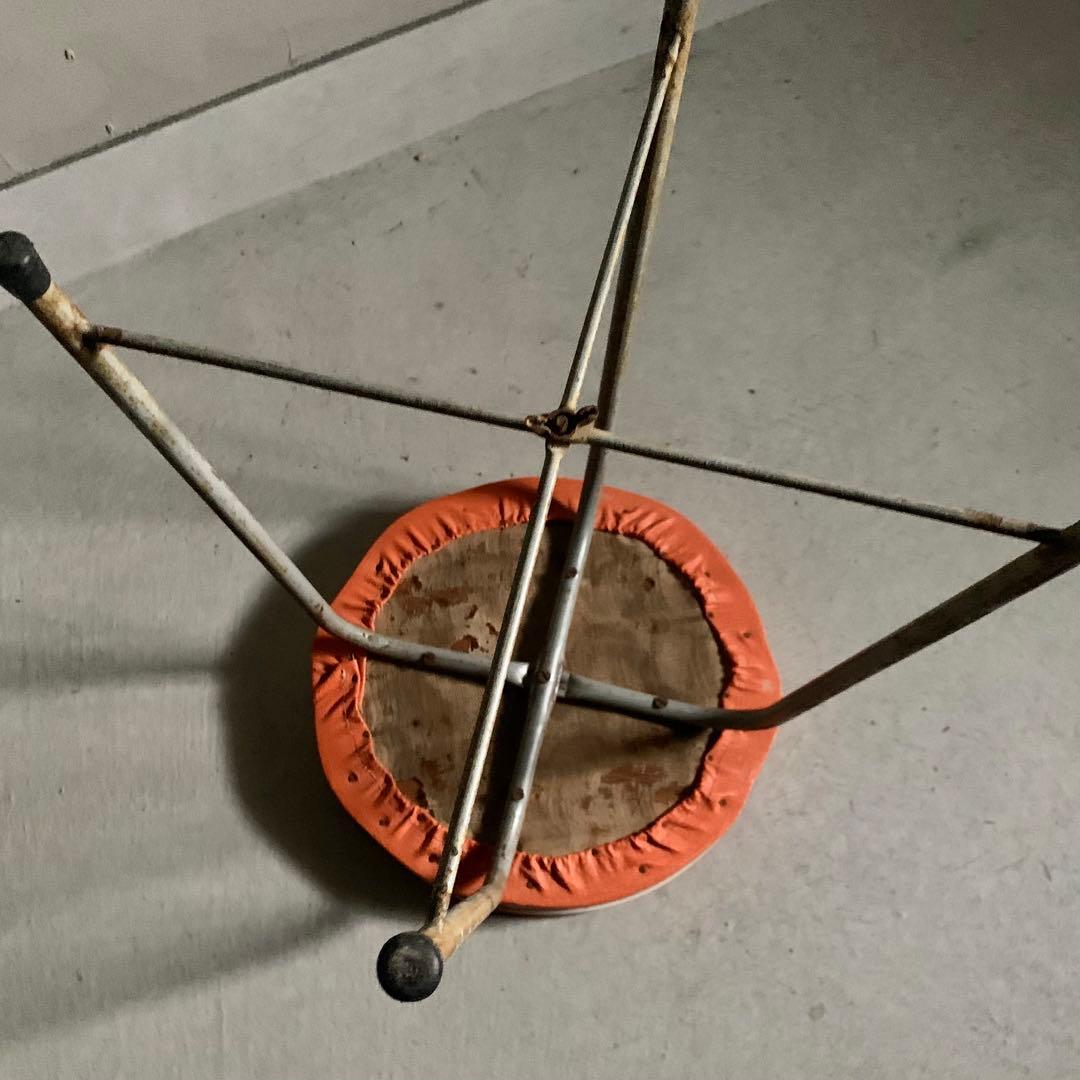 鉄脚 丸椅子 古道具 アンティーク