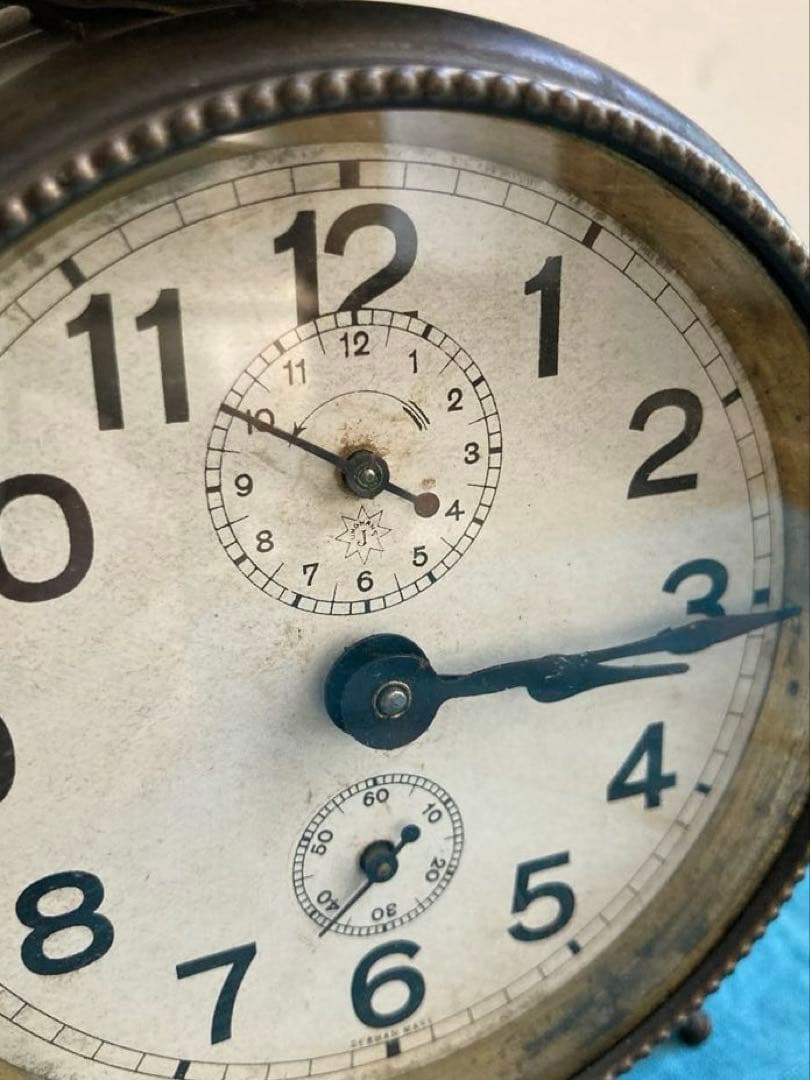 アンティーク　へそ目型目覚まし時計　置時計　ユンハンス/JUNGHANS ドイツ