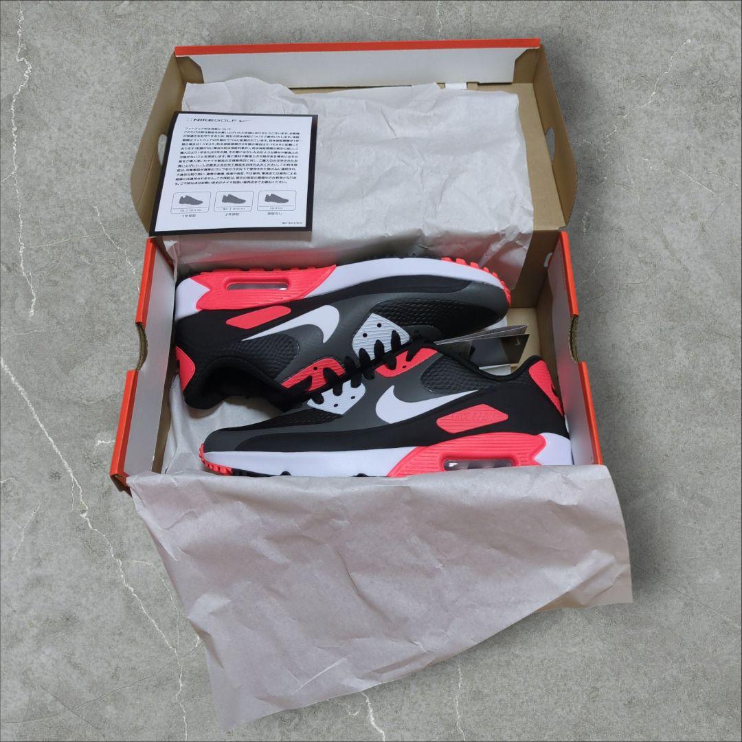 ナイキゴルフ　エアマックス 90G　ゴルフシューズ ブラック/レッド