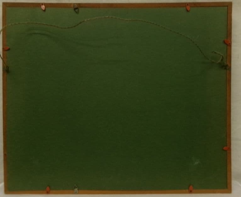 教会のある風景 油彩 F8 額装