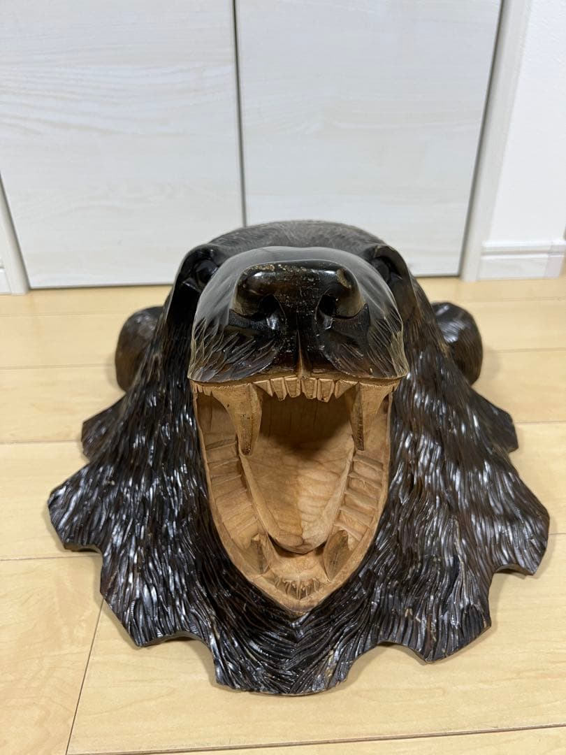 【希少】木彫り 熊 壁掛け 風水 縁結び 民芸品