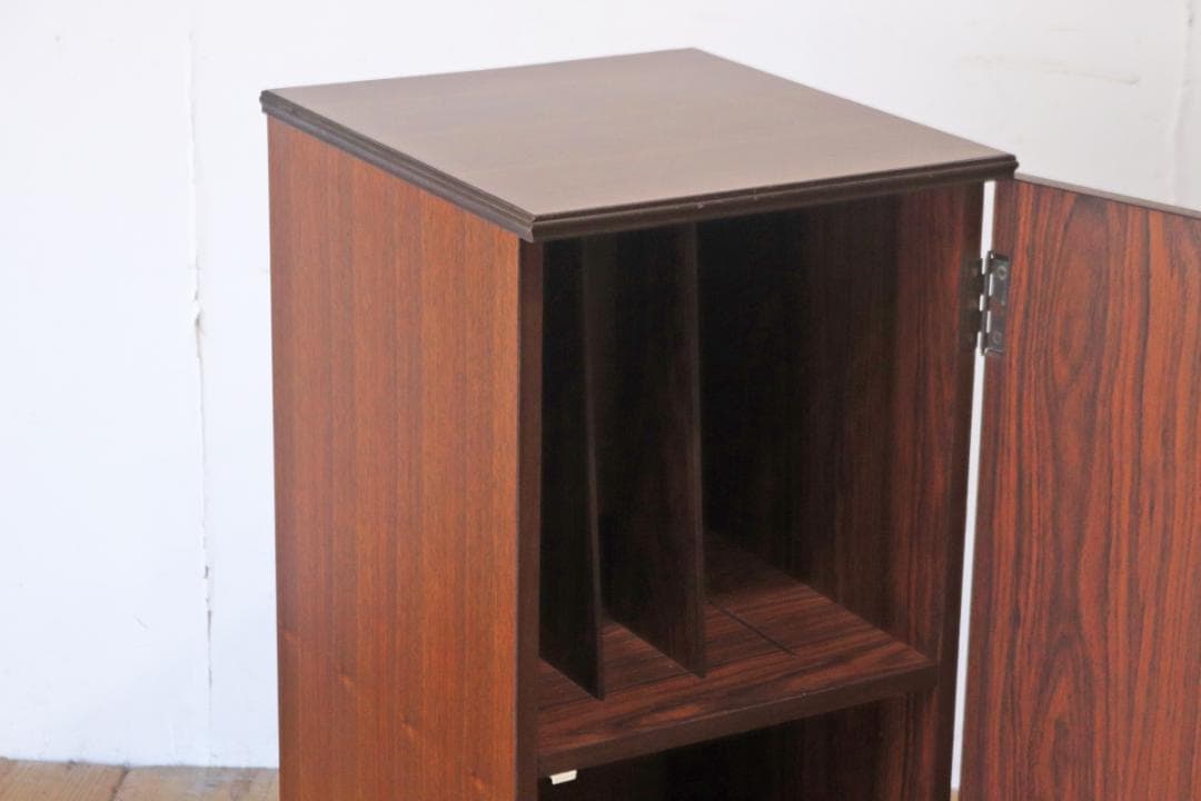 ヴィンテージ レコードラック キャビネット ケース 収納 木製 メラミン化粧板