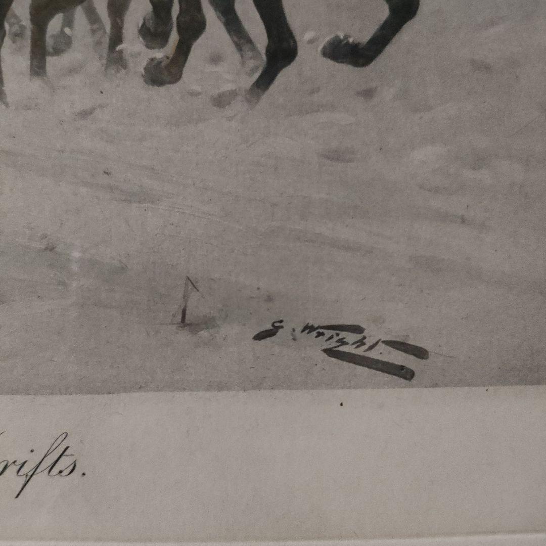 e Wright 銅版画『冬　吹き溜まりから抜け出せ』